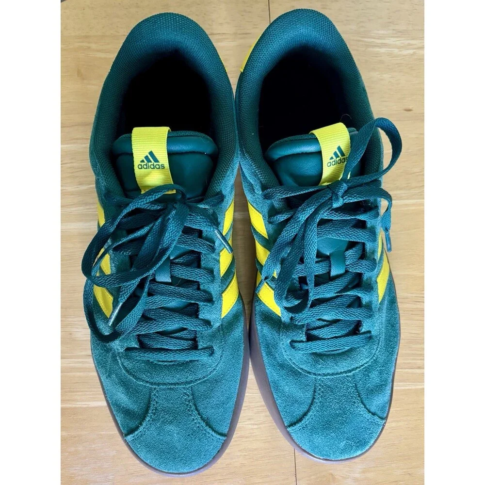 Adidas Men's VL Court 3.0 Sportswear Sneakers Size 10 US Green And Yellow